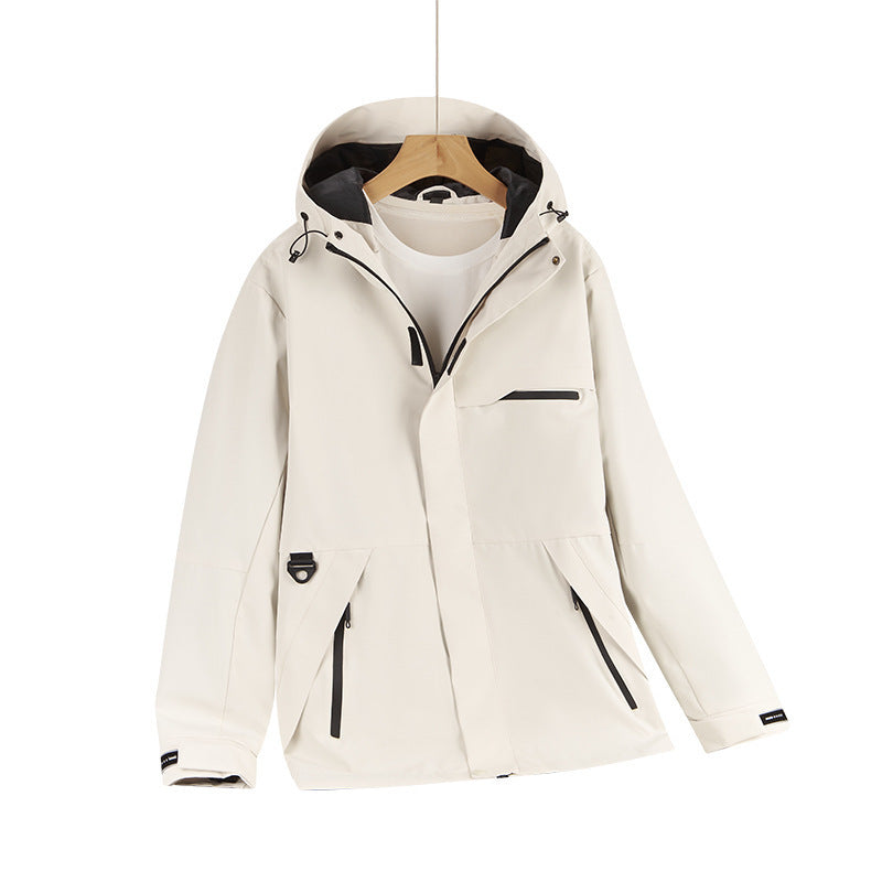 Herr vattenavvisande softshell hoodiejacka med dold dragkedjas och urban Skärning