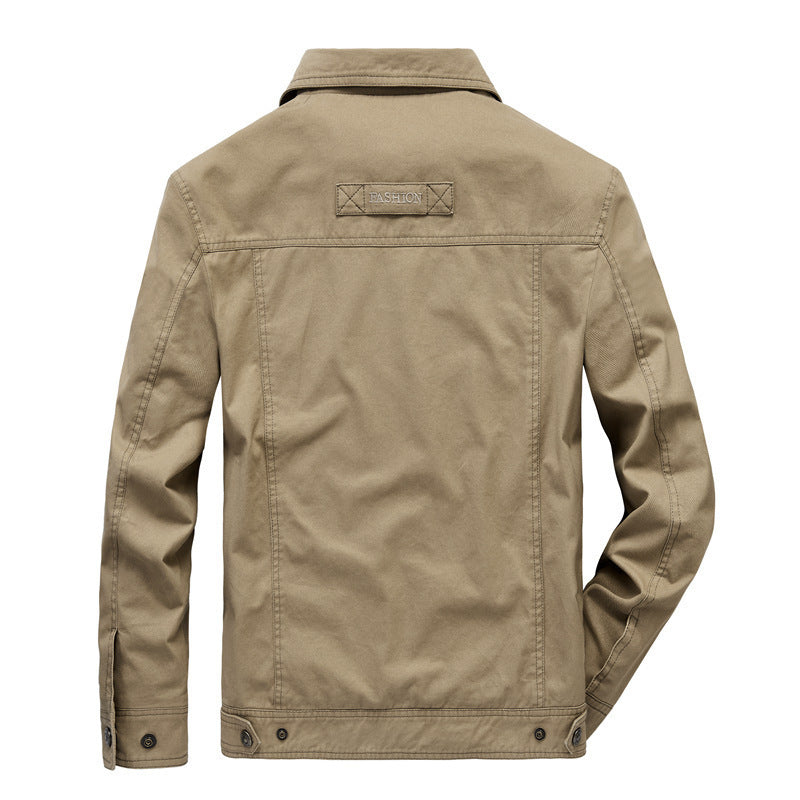 Herr Urban Canvas Utility Blouson med Stående Krage, Mesh Foder och Bröst Lock Ficka