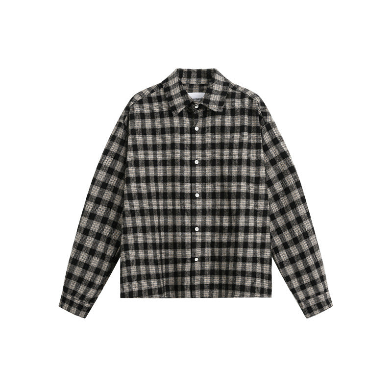 Herr boxig overshirt tillverkad av brushed flanell blend med hel knäppslå
