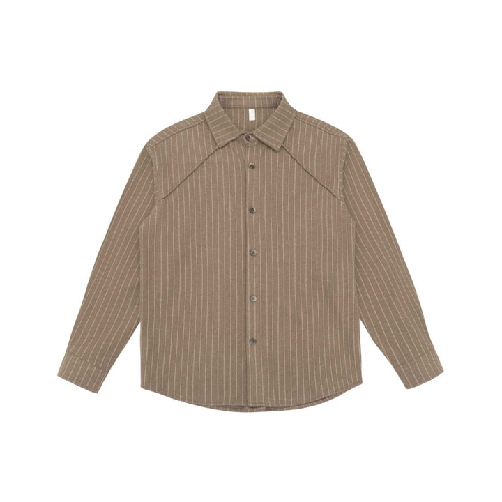 Dam Oversized Skjorta Jacka med Distinctive Axel Yoke och Pinstripes