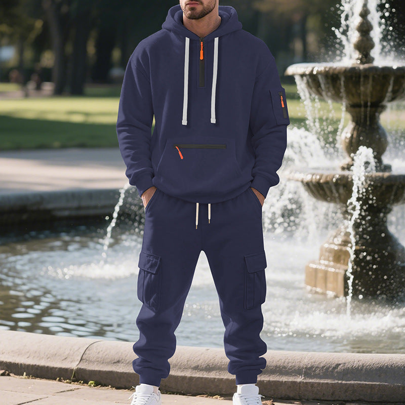 Herr Nan Utilitarian Luvtröja och Cargo Joggingbyxor Set