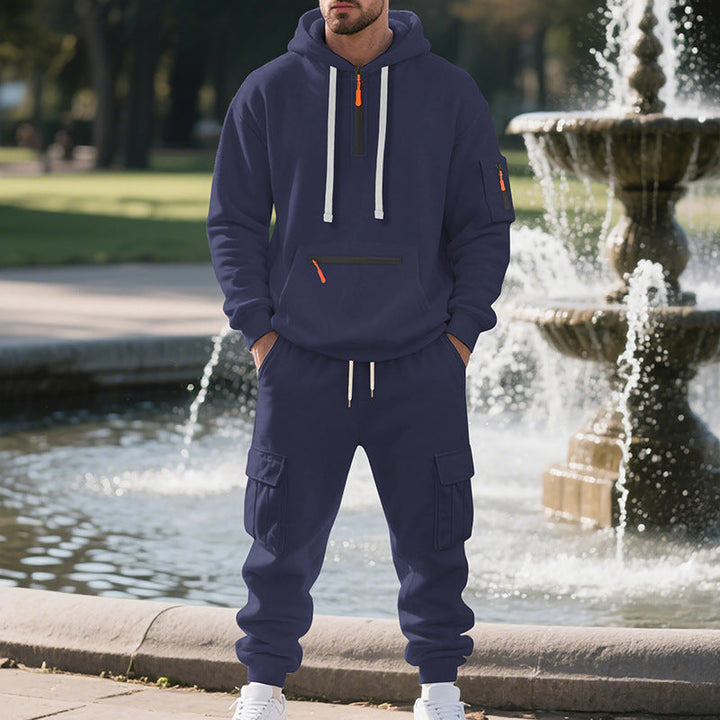 Herr Nan Utilitarian Luvtröja och Cargo Joggingbyxor Set
