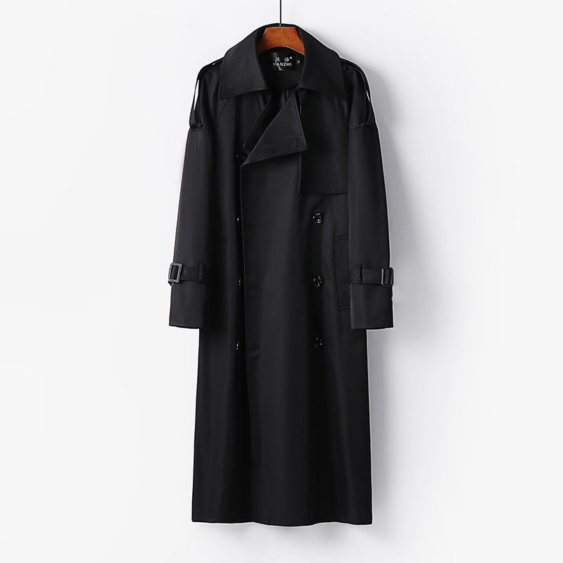 Dam längre Double-breasted trenchcoat med knytband och Epaulettes