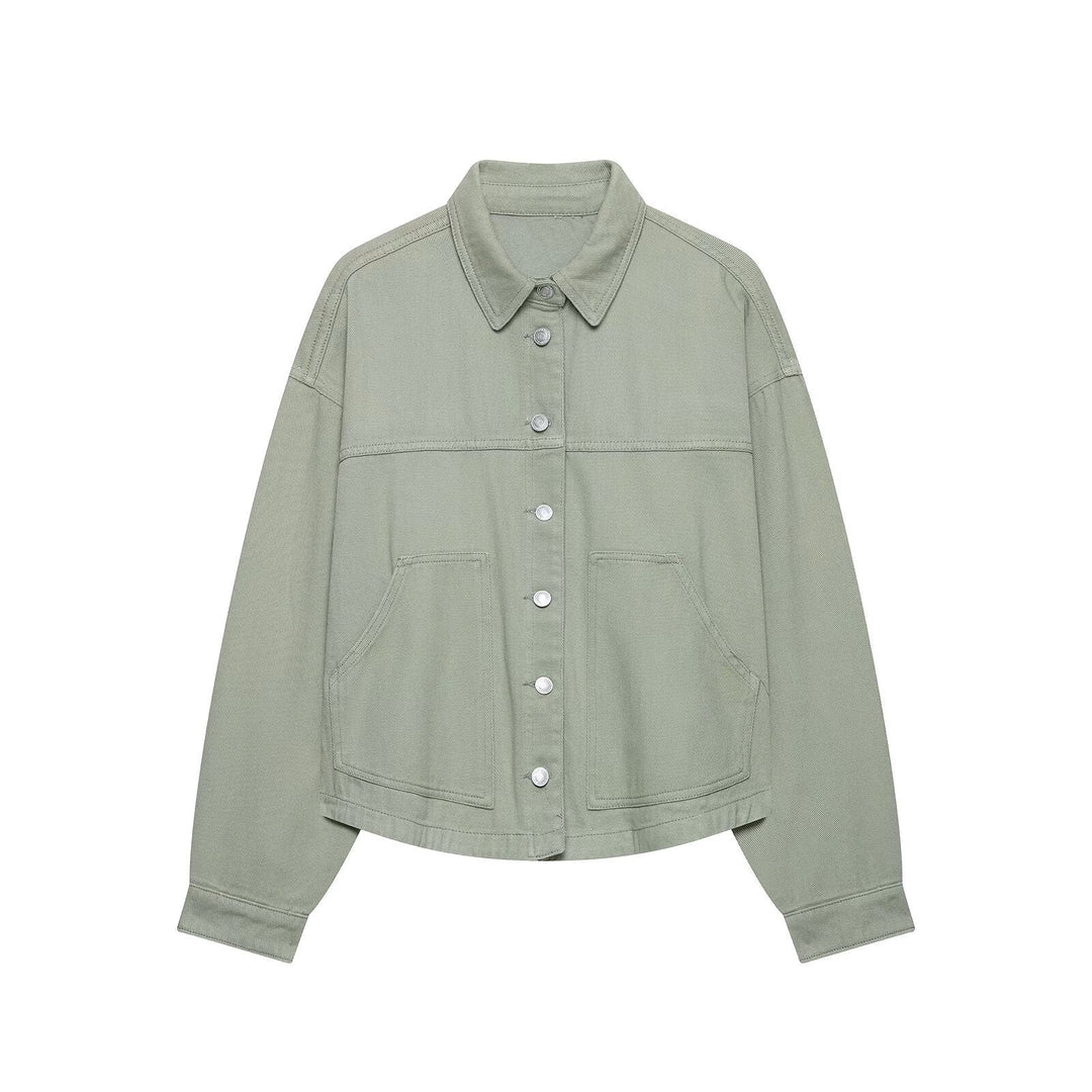 Dam Oversize Worker Jacka Tillverkad av Bomull Twill