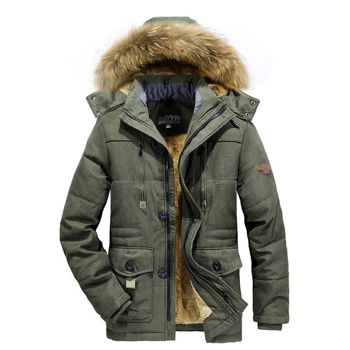 Herr Urban Quiltad Parka med Varm Teddyfoder och Utility Fickor