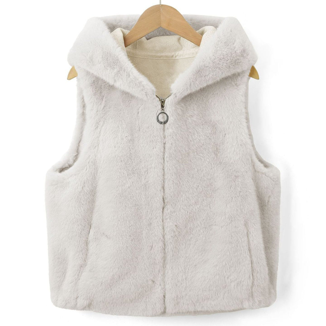 Dam Fleece Väst med Huva
