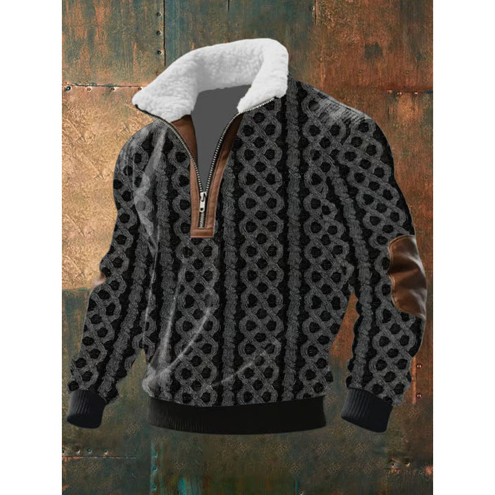 Herr Urban Fleece Pullover med Tree Motif