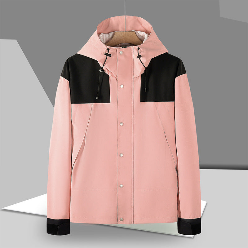Herr Minimalistic Softshell-Luvtröja Jacka med Concealed Press Knapplist