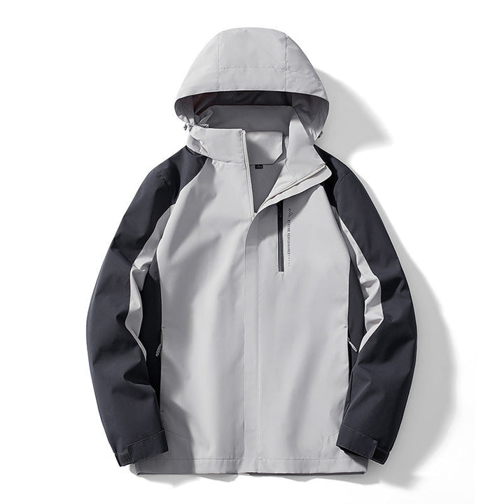 Dam två-layer softshell rain jacka med huva, andningsbar membrane och chest zip