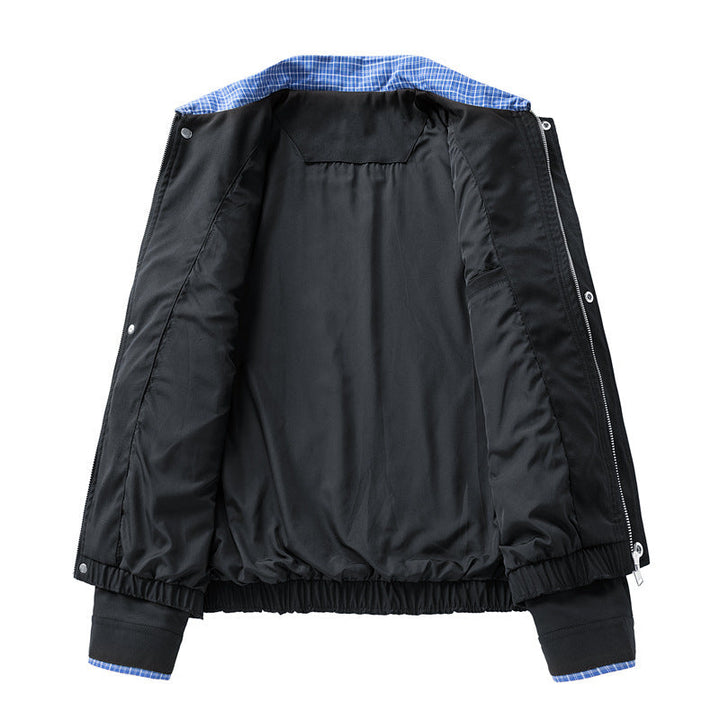 Dam Fashion Blouson Jacka med Check Krage
