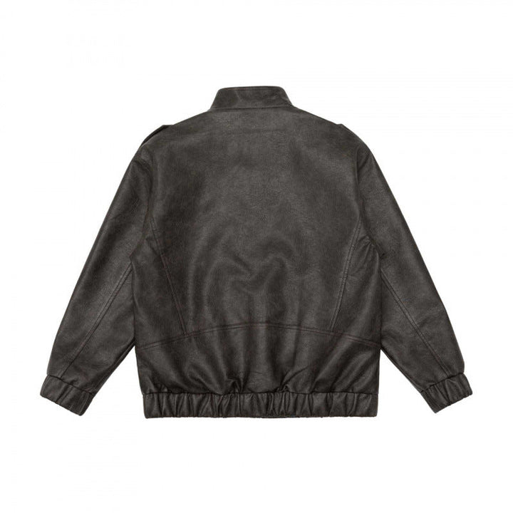 Herr boxig fuskläder Blouson med ståkrage, Axel Epaulettes och elastisk fåll