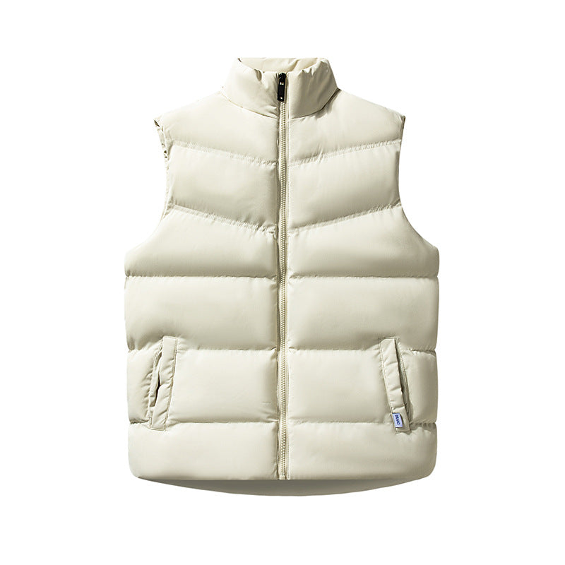 Dam ärmlös vindtät Puffer väst med Box Quilting och hög krage