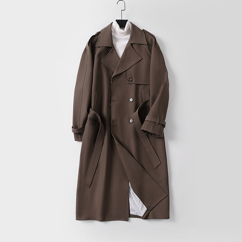 Dam Double-Breasted oversize trenchcoat med vid Shawl krage och bälte