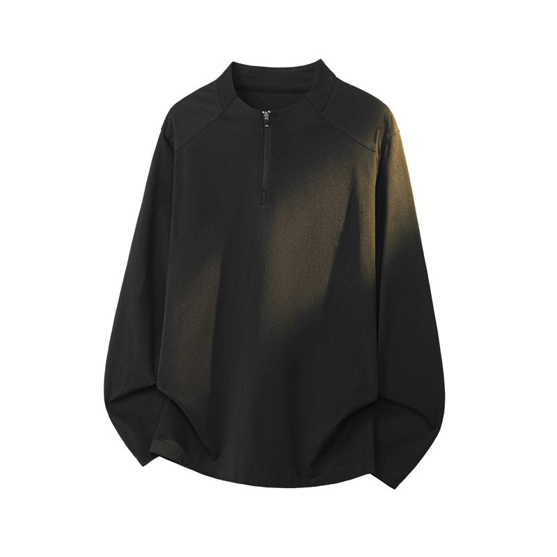 Herr Sportig Ståkrage Pullover med Dragkedja