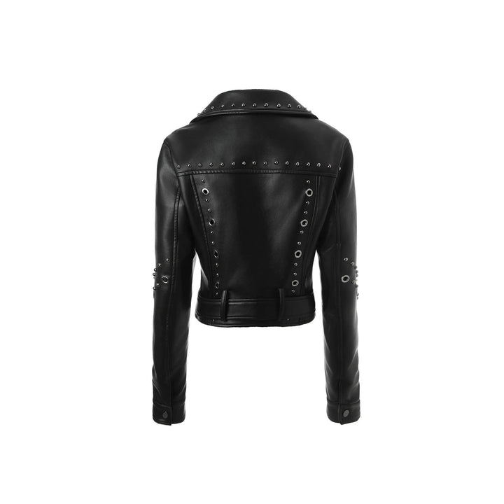 Dam Snygg Bikerjacka med Studs