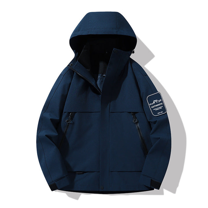 Herr Multifunctional Vattentät Softshell Regnjacka med Uttagbar Fleece Inre Jacka