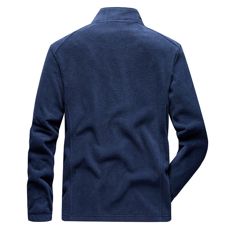 Herr Fleece Jacka med Bekväm Krage