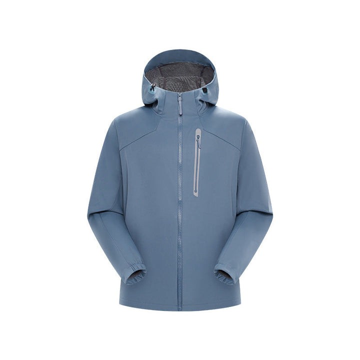 Herr Vattentät Softshell Frilufts Jacka med Justerbar Huva, Welded Dragkedjor och Reflekterande Bröstficka Drune