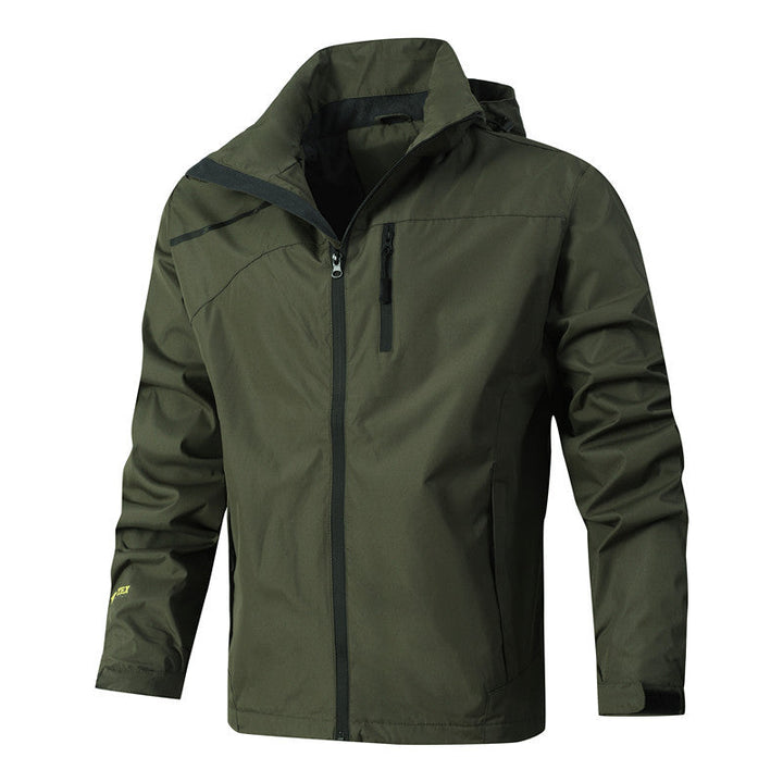 Herr ventilerande vattentät softshelljacka med Seam-Sealed Membran och Packable Huva