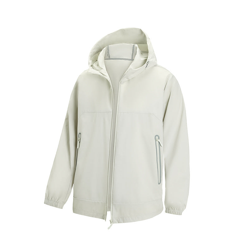 Herr Lätt Teknisk Softshell Vindjacka med Huva, Vattenavvisande Membran och Dragkedja Fickor
