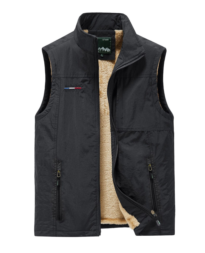 Herr Thermo Sleeveless Väst med Teddyfoder och Dragkedja