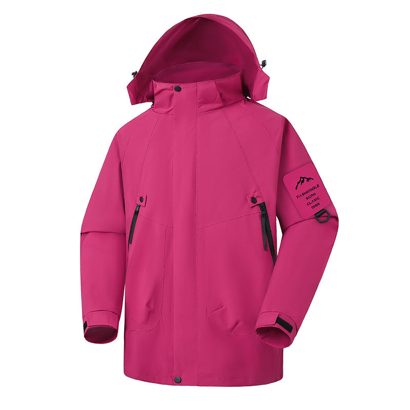 Herr Vattentät Softshell Utomhus Jacka med Justerbar Huva och Sealed Sömmar