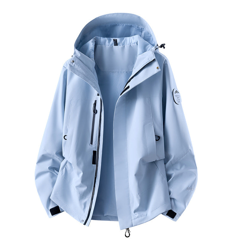 Dam Teknisk Three-Layer Softshell Regnjacka med Taped Sömmar och Multifunctional Fickor