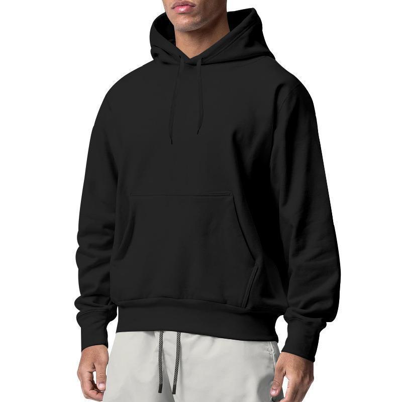 Herr Nan Premium Luvtröja med Känguruficka, Brushed Fleece Interior, Reinforced Neck Seam, och Ribbad Fåll