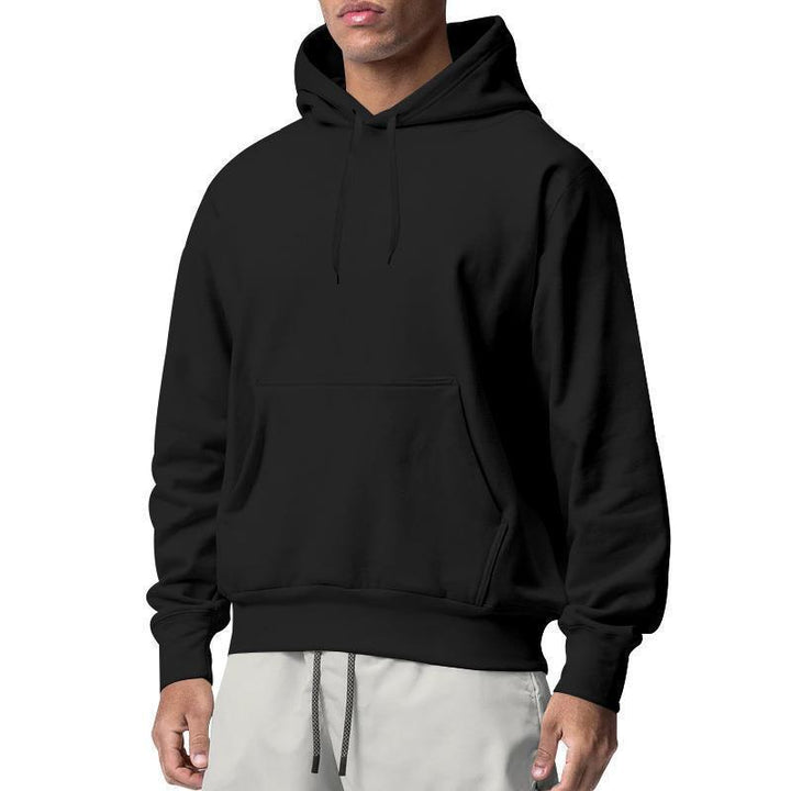 Herr Nan Premium Luvtröja med Känguruficka, Brushed Fleece Interior, Reinforced Neck Seam, och Ribbad Fåll