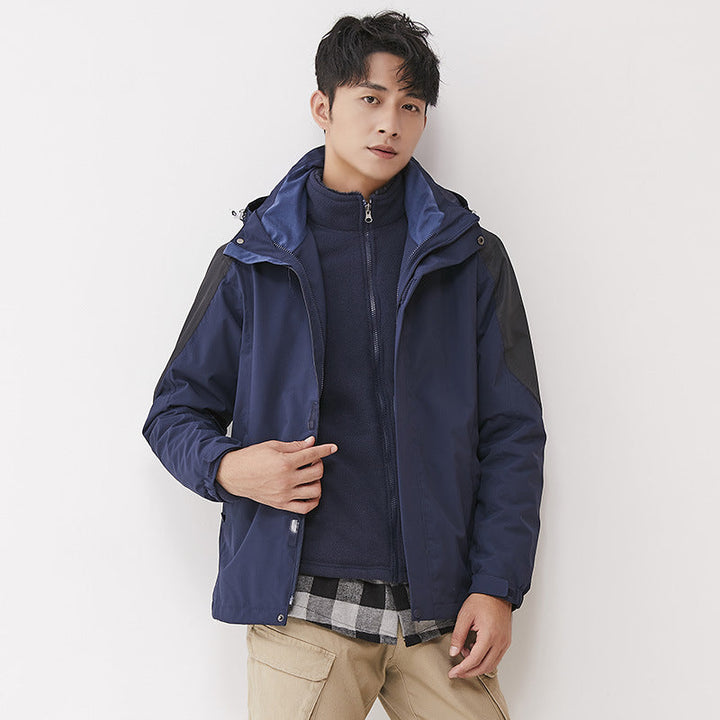 Dam double-layer utomhusjacka med removable fleece inner jacka och vindtät membrane