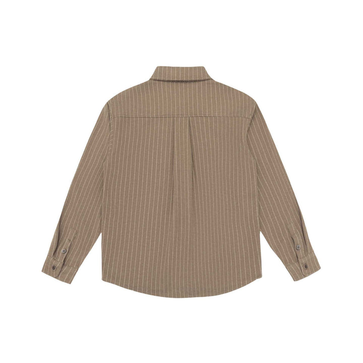 Dam Oversized Skjorta Jacka med Distinctive Axel Yoke och Pinstripes
