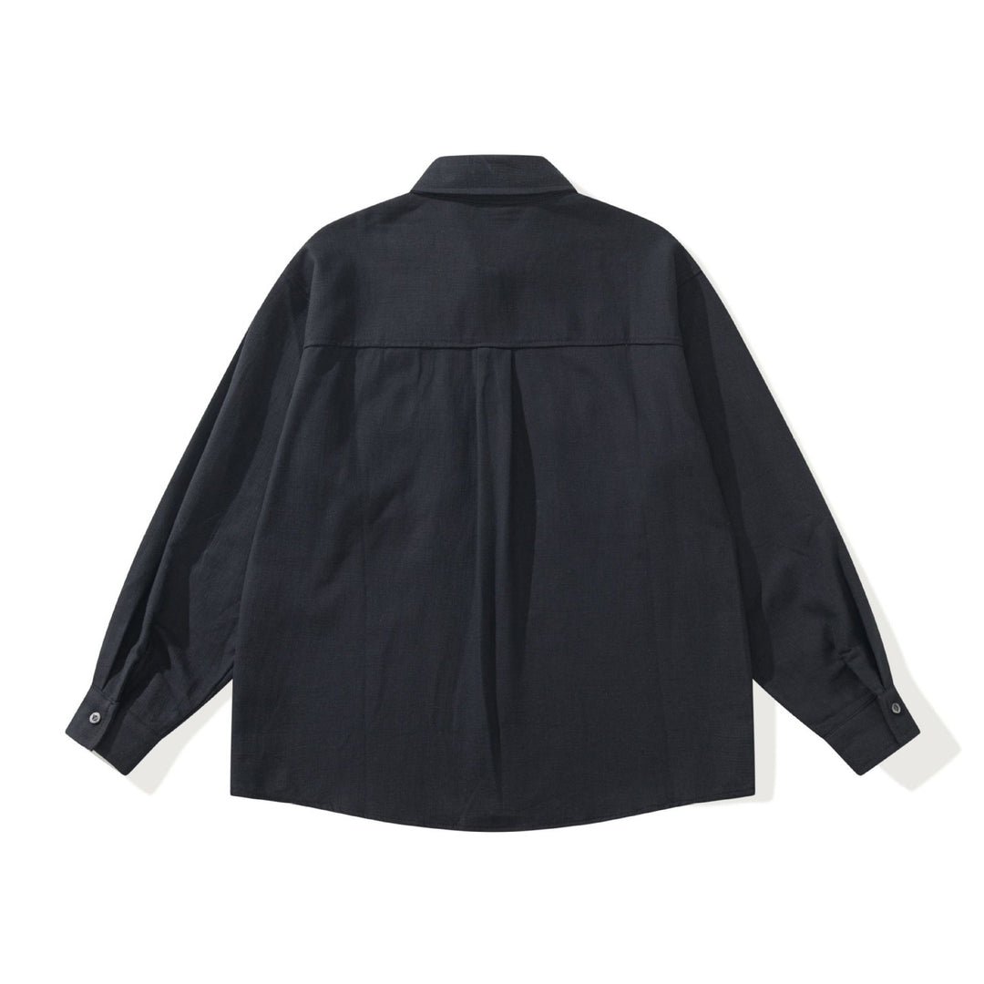 Herr funktion overshirt med large fickor med lock och boxig skärning