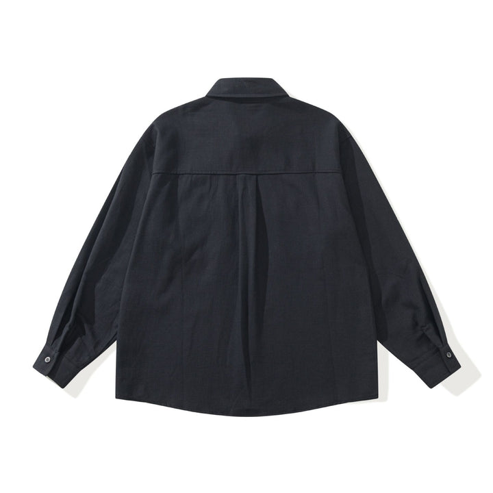 Herr funktion overshirt med large fickor med lock och boxig skärning