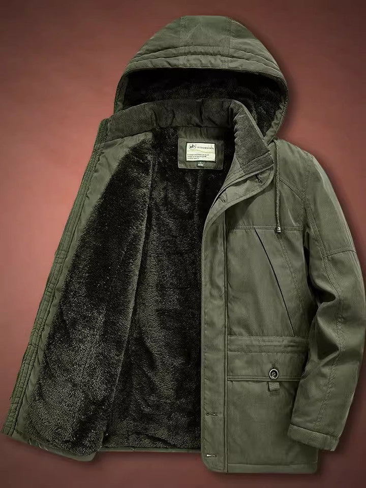 Herr Vinter Parka med Teddy Fleecefoder och Huva