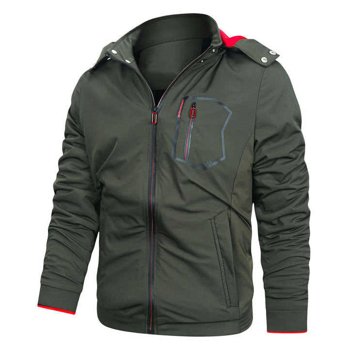 Herr Sportig Softshell-Luvtröja Jacka med Water-Repellent Membrane, Breast Ficka, och Ståkrage