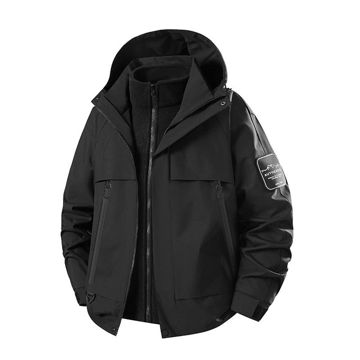 Herr Multifunctional Vattentät Softshell Regnjacka med Uttagbar Fleece Inre Jacka