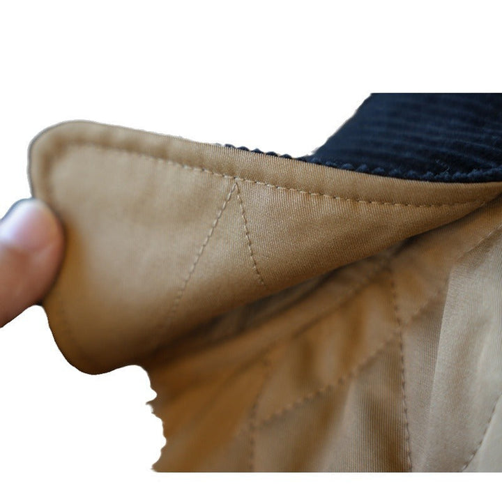 Dam lätt kviltad övergångsjacka med Cord krage och Press Stud Placket