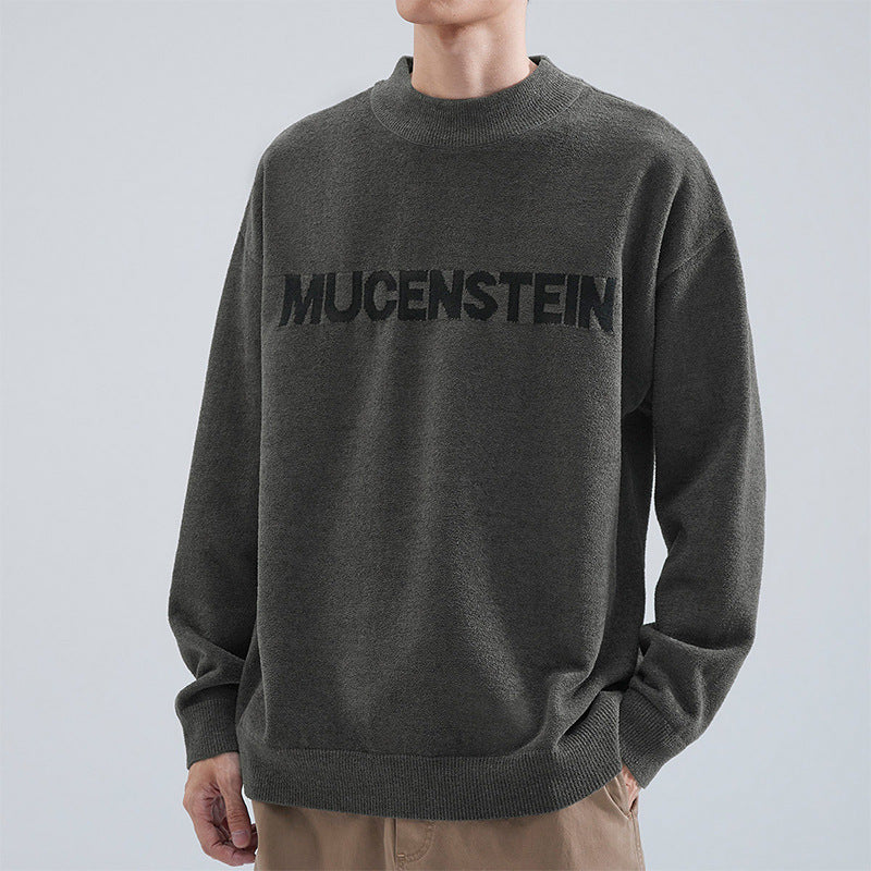 Herr Bekväm Oversized Tröja med Graphic Tryck
