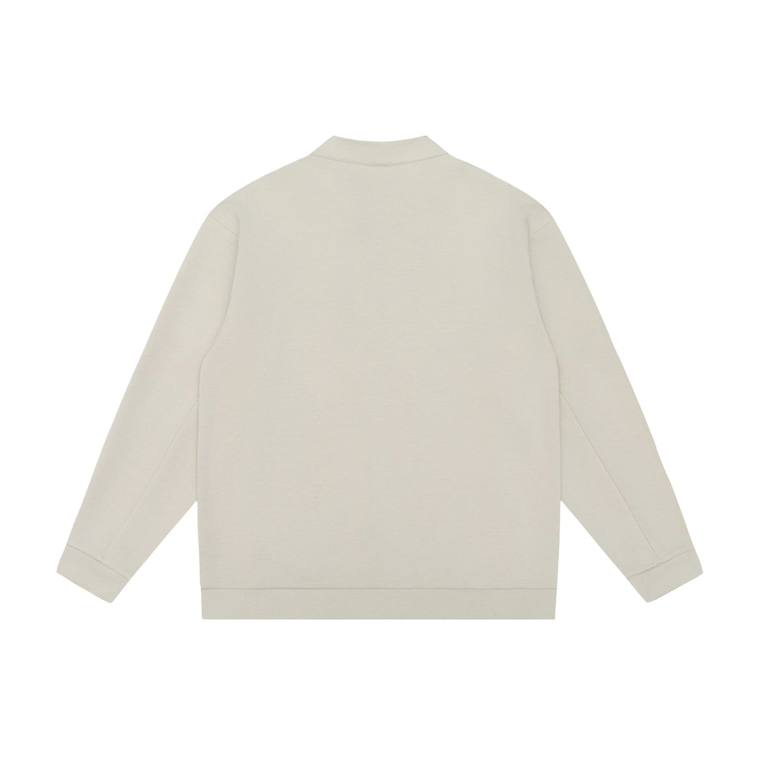 Unisex Oversized Dragkedja Jacka Gjord av Kraftig Bomullsblandning med Ståkrage och Dragkedja Fickor