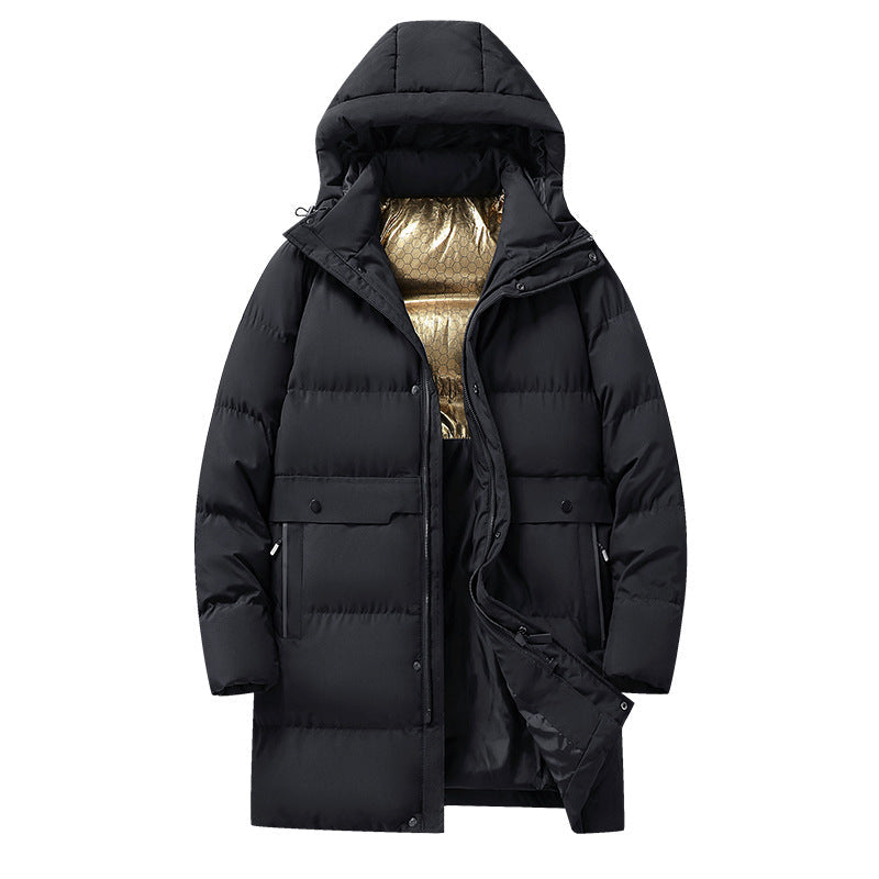 Herr Longer Quiltad Vinter Parkas med Huva, Vattenavvisande Ytter Skal &amp; Heat-Reflective Innerfoder