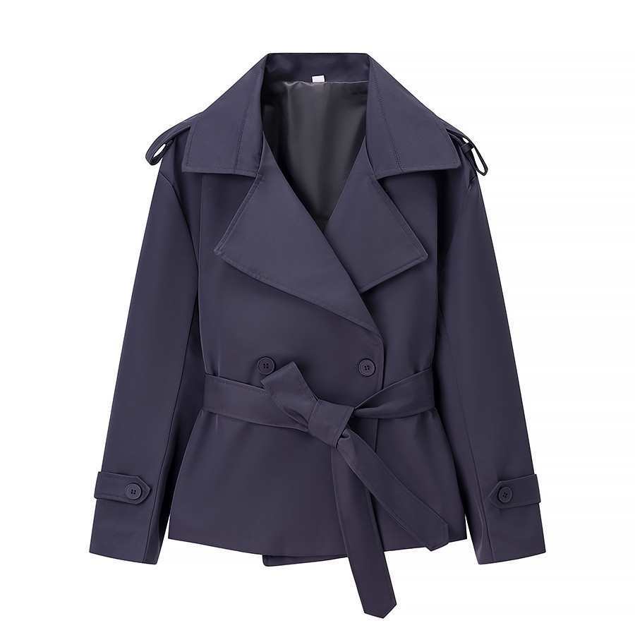 Dam Lightly Tailored Trenchcoat med Belt, Epaulettes och Satin Foder