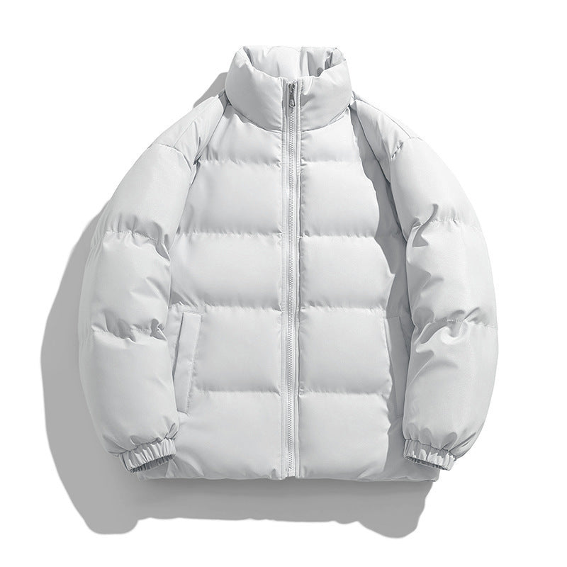 Unisex lätt vadderad Down look pufferjacka med Stand krage och två-Way dragkedja