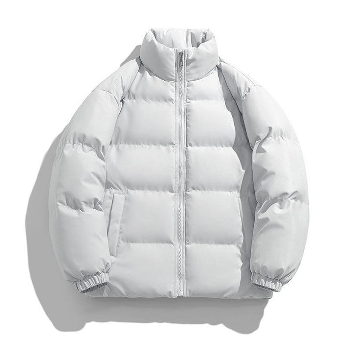 Unisex lätt vadderad Down look pufferjacka med Stand krage och två-Way dragkedja