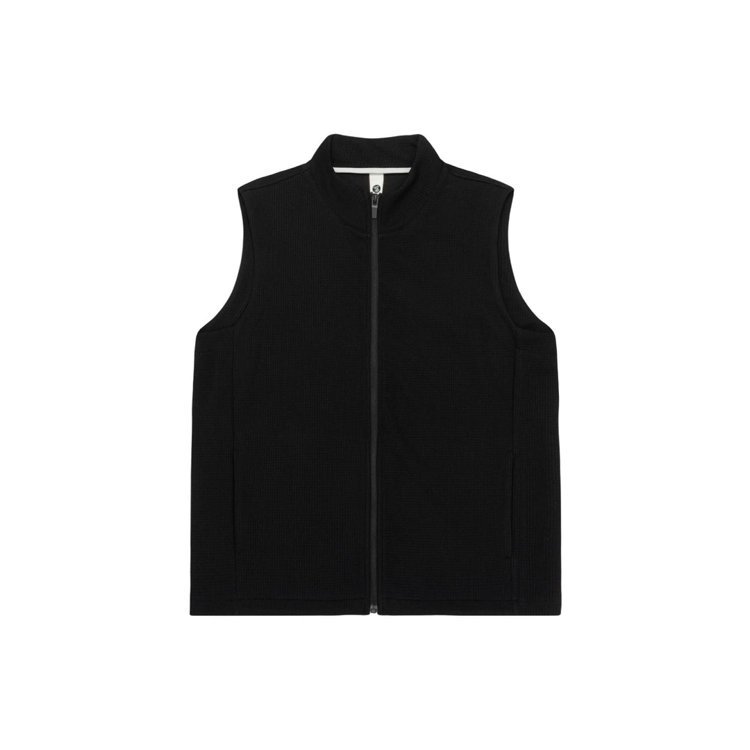 Dam Sleeveless Stickad Väst med Ståkrage och Hel-Length Dragkedja