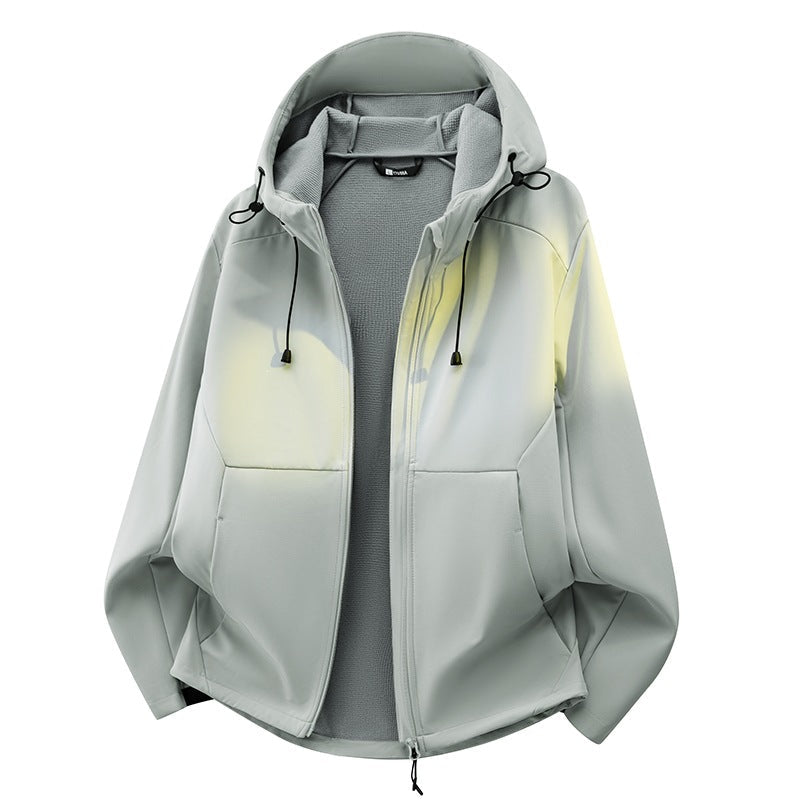 Unisex Softshell Övergångsjacka med Fleece Foder, Huva &amp; Vattenavvisande Coating