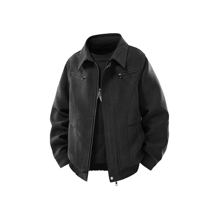 Herr Kurzjacke Aus Wollmix med Dold Dragkedja och Brusttaschen