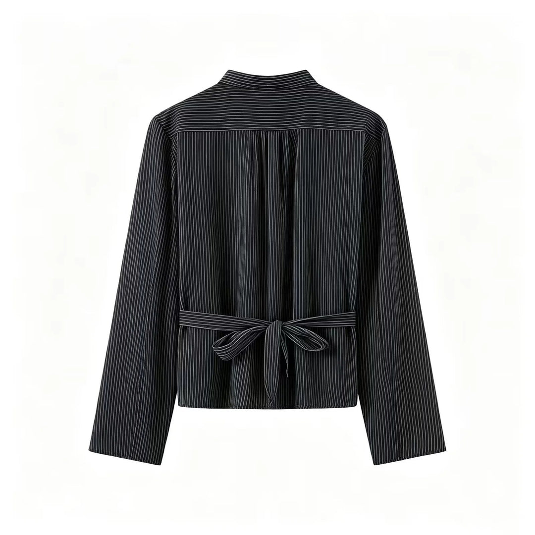 Dam figursydd Chinese-inspired jacka med ståkrage och decorative knot closures