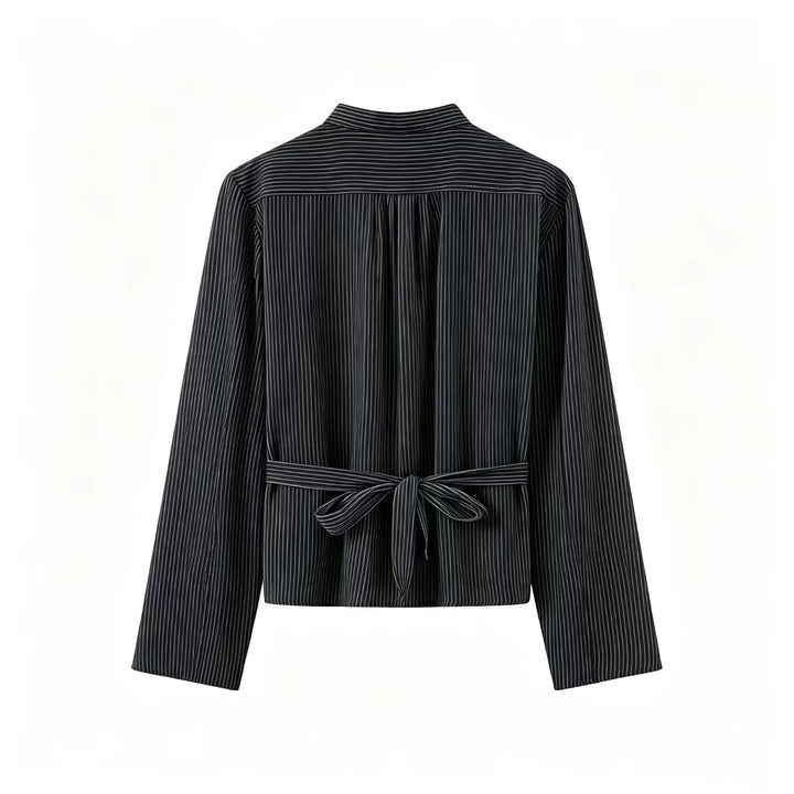 Dam figursydd Chinese-inspired jacka med ståkrage och decorative knot closures