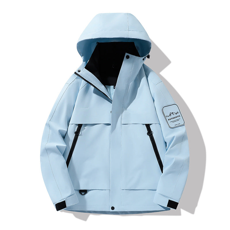 Herr Multifunctional Vattentät Softshell Regnjacka med Uttagbar Fleece Inre Jacka