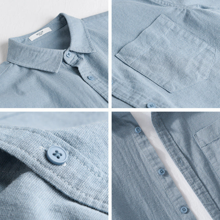 Herr Soft-Touch Bomullsblandning Överskjorta i Lager-på-Lager Look med Bröstficka